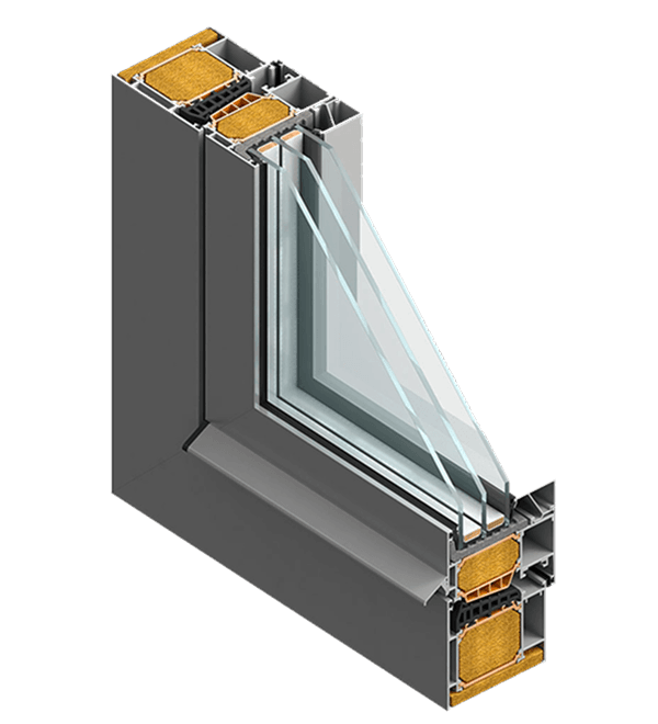 Aluminum profile architectural section