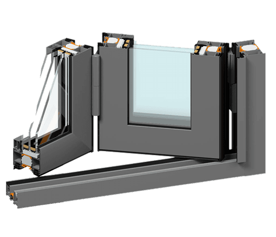 Sliding system aluminum profile section