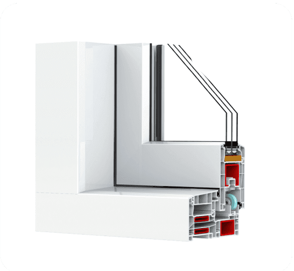 Baufens Unique Slide PVC sliding system technical profile section